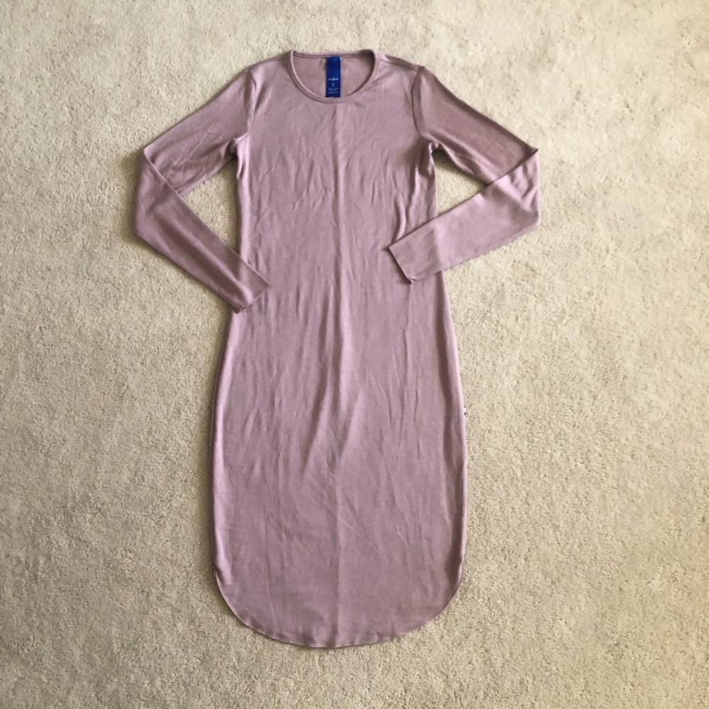 Kit and Ace Long Sleeve Midi Dress Brushed Pink size Small NWOT
